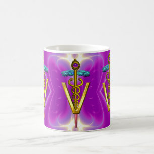 Mug SYMBOLE VÉTÉRINAIRE DE CADUCE D'OR Pink Fuchsia