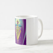 Mug SYMBOLE VÉTÉRINAIRE DE CADUCE D'OR / Vert pourpre (Devant droit)