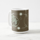 Mug Symbole Virgo Zodiac Astrologie Mandala Vert Brown (Devant gauche)