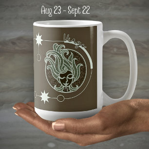 Mug Symbole Virgo Zodiac Astrologie Mandala Vert Brown