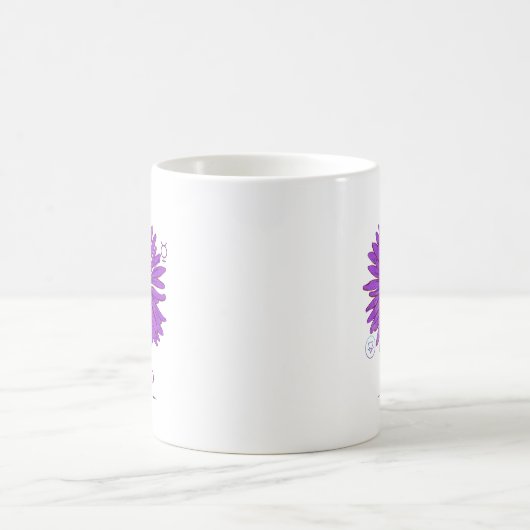 Mug Symbole Virgo Zodiac avec Musique d'Aster Violet (Centre)