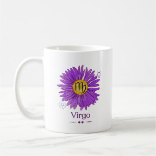 Mug Symbole Virgo Zodiac avec Musique d'Aster Violet