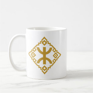 Mug Symbole Yaz Amazigh Emblème Géométrique Or