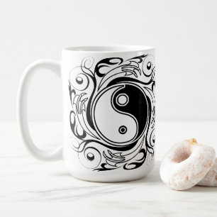 Mug Symbole Yin & Yang Tatouage Noir et Blanc