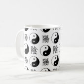 Mug SYMBOLE YINyang Blanc Motif chinois (Devant gauche)