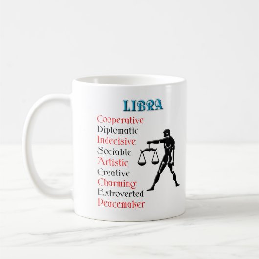 Mug Symbole ziodiaque Libra Horoscope (Gauche)