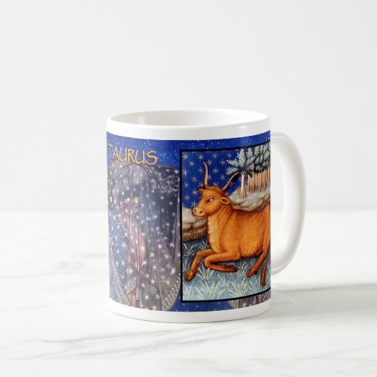 Mug SYMBOLE Zodiaque antique Taurus Astrologie Café Cu (Devant droit)