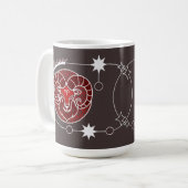 Mug SYMBOLE Zodiaque Aries Astrologie Mandala Rouge Gr (Devant gauche)