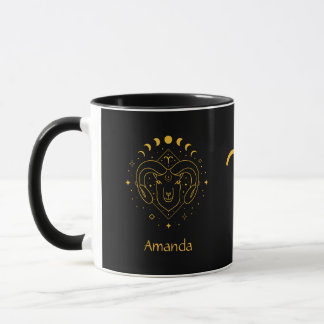 Mug SYMBOLE Zodiaque Baies Boue dorée Jaune personnali