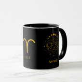 Mug SYMBOLE Zodiaque Baies Boue dorée Jaune personnali (Devant droit)