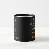 Mug Symbole Zodiaque d'Aries avec Symbole et Traits (Centre)