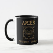Mug Symbole Zodiaque d'Aries avec Symbole et Traits (Gauche)