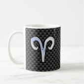 Mug Symbole Zodiaque de Bélier Noir Carbone Décor (Gauche)