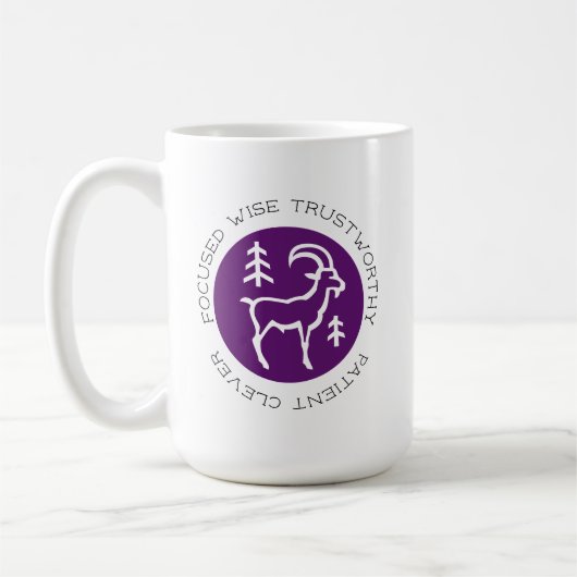 Mug Symbole Zodiaque de Capricorne pourpre Trait d'ast (Gauche)