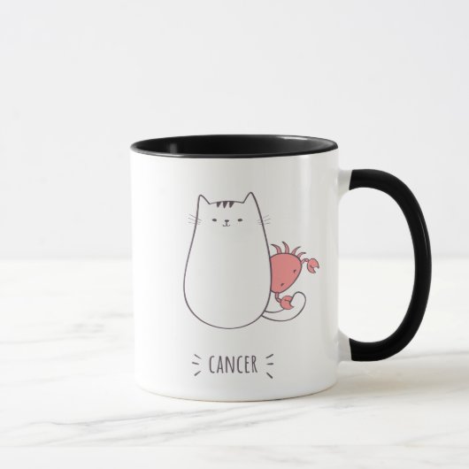Mug Symbole Zodiaque de chat de cancer (Droite)