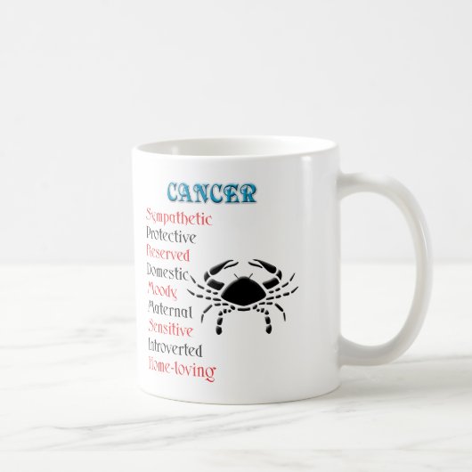 Mug Symbole Zodiaque de l'horoscope du cancer (Droite)
