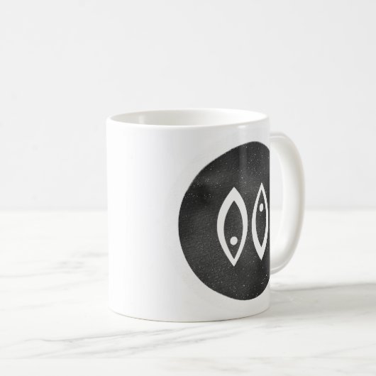 Mug Symbole Zodiaque de Poissons Modernes Noir Blanc M (Devant droit)