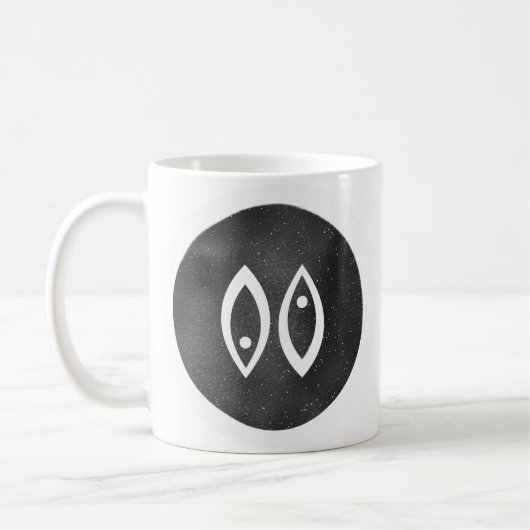 Mug Symbole Zodiaque de Poissons Modernes Noir Blanc M (Gauche)