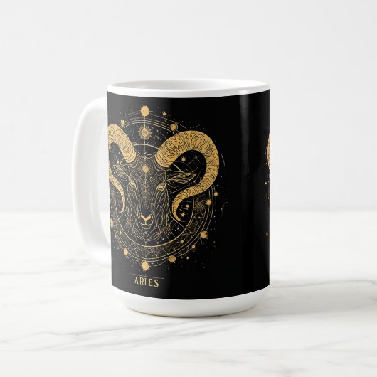 Mug Symbole Zodiaque Des Baies D'Or Avec Ornements (Devant gauche)