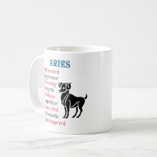 Mug SYMBOLE Zodiaque D'Horoscope Aries (Devant gauche)