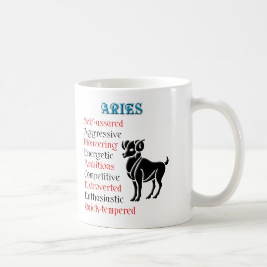 Mug SYMBOLE Zodiaque D'Horoscope Aries (Droite)