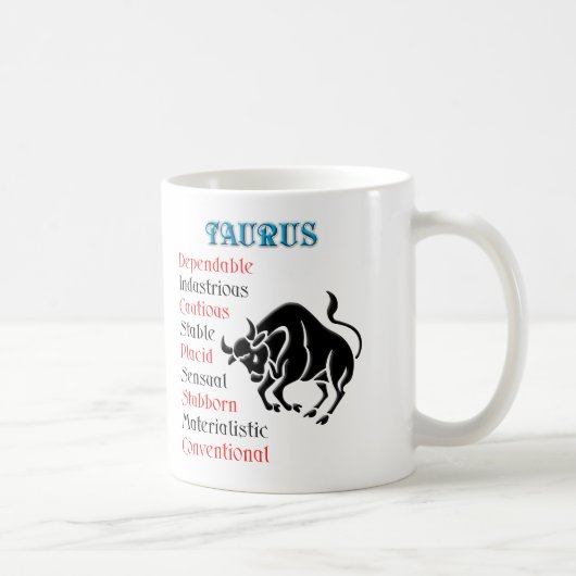 Mug Symbole zodiaque du Taurus Horoscope (Droite)