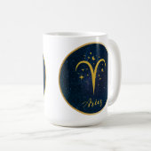 Mug Symbole zodiaque en or Aries personnalisées étoile (Devant droit)