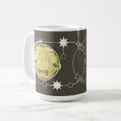 Mug SYMBOLE Zodiaque Gemini Astrologie Mandala Jaune B (Devant gauche)