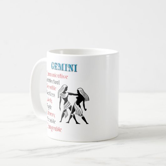 Mug SYMBOLE Zodiaque Gemini Horoscope (Devant gauche)