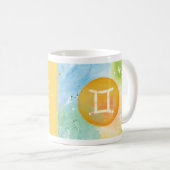 Mug SYMBOLE Zodiaque Gemini Pastel Aquarelle Astrologi (Devant droit)