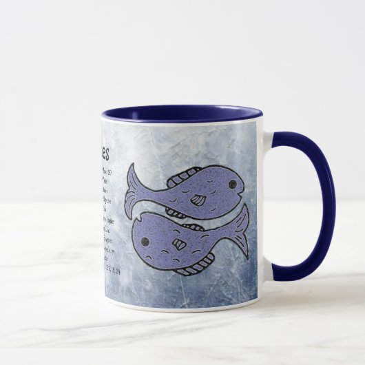 Mug SYMBOLE Zodiaque Horoscope Astrologie Pisces (Droite)
