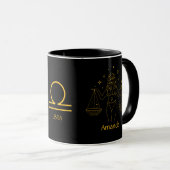Mug SYMBOLE Zodiaque Libra Golden Yellow Personnalisab (Devant droit)