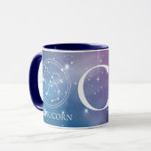 Mug SYMBOLE Zodiaque MACRE CAPRICORN bleu violet Monog (Devant gauche)
