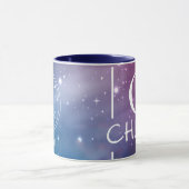 Mug Symbole Zodiaque mignon GEMINI Purple Blue Nom Mon (Centre)