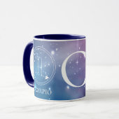 Mug Symbole Zodiaque mignon SCORPIO bleu violet Monogr (Devant gauche)