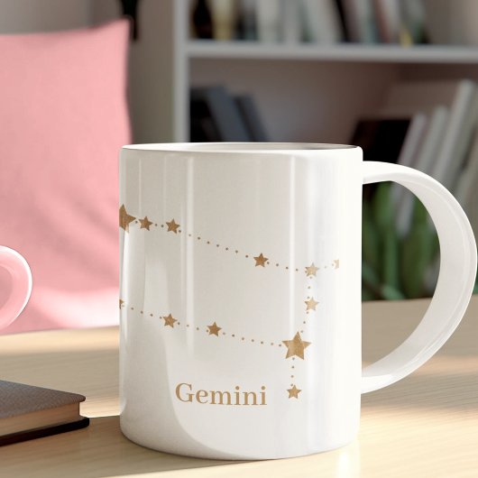 Mug SYMBOLE Zodiaque Moderne Gemini Or | Air de l'élém