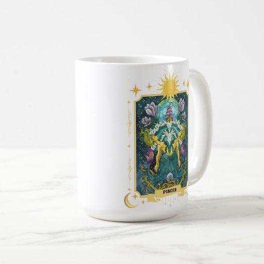 Mug Symbole zodiaque Pisces 15 oz (Devant droit)
