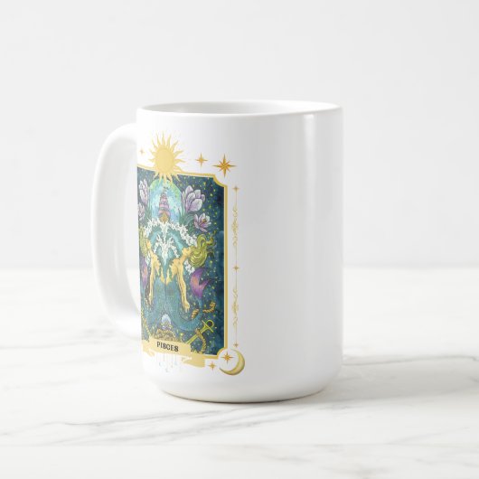 Mug Symbole zodiaque Pisces 15 oz (Devant gauche)