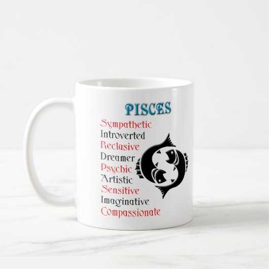 Mug Symbole zodiaque Pisces Horoscope (Gauche)