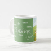 Mug Symbole zodiaque Taurus vert rose (Devant gauche)