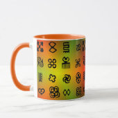 Mug Symboles Adinkra Aux Couleurs Africaines (Gauche)