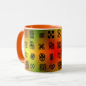 Mug Symboles Adinkra Aux Couleurs Africaines (Devant gauche)