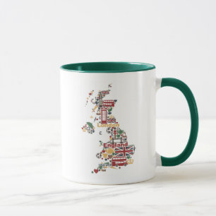 Mug Symboles de carte de l'Angleterre