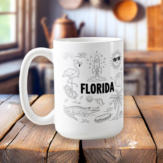 Mug Symboles de Floride dessinés à la main