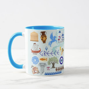 Mug Symboles de Grèce pour les amoureux du voyage