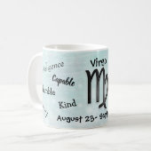 Mug Symboles de l'Horoscope Virgo noir et blanc (Devant gauche)