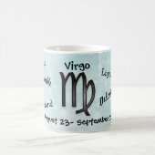 Mug Symboles de l'Horoscope Virgo noir et blanc (Centre)