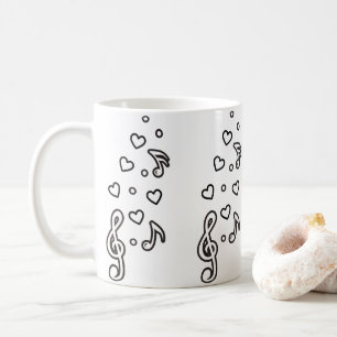 Mug Symboles de musique douce Notes musicales Clés de