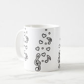 Mug Symboles de musique mignonne Notes musicales Clefs (Devant gauche)