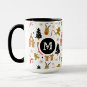 Mug Symboles de Noël colorés mignons Motif (Gauche)